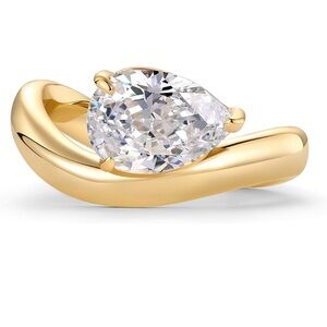 Gold Women's Ring with Crystal Accent